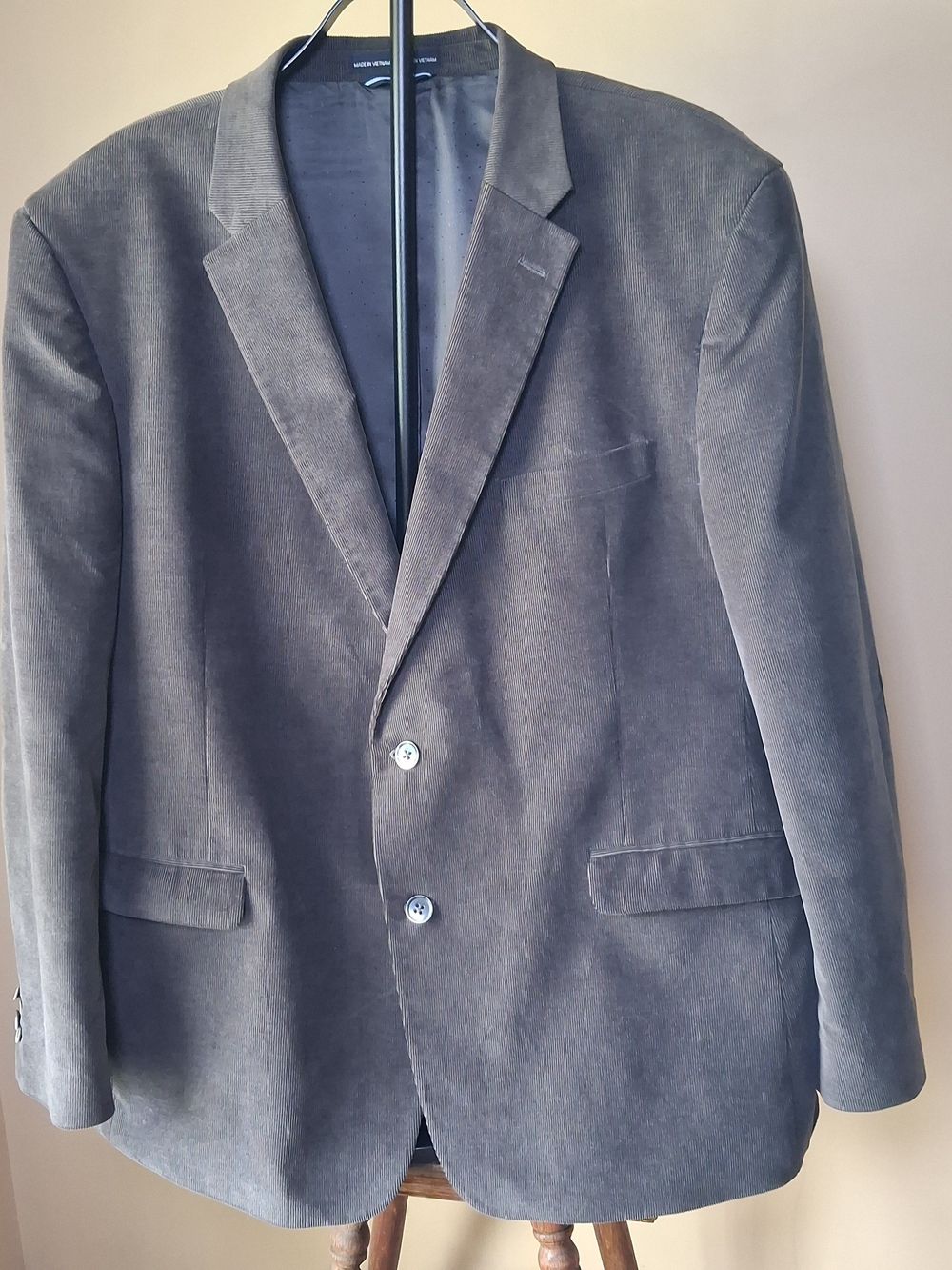 Tommy Hilfiger Men’s Gray Corduroy W/Elbow Patches Sports Jacket Blazer; Size48